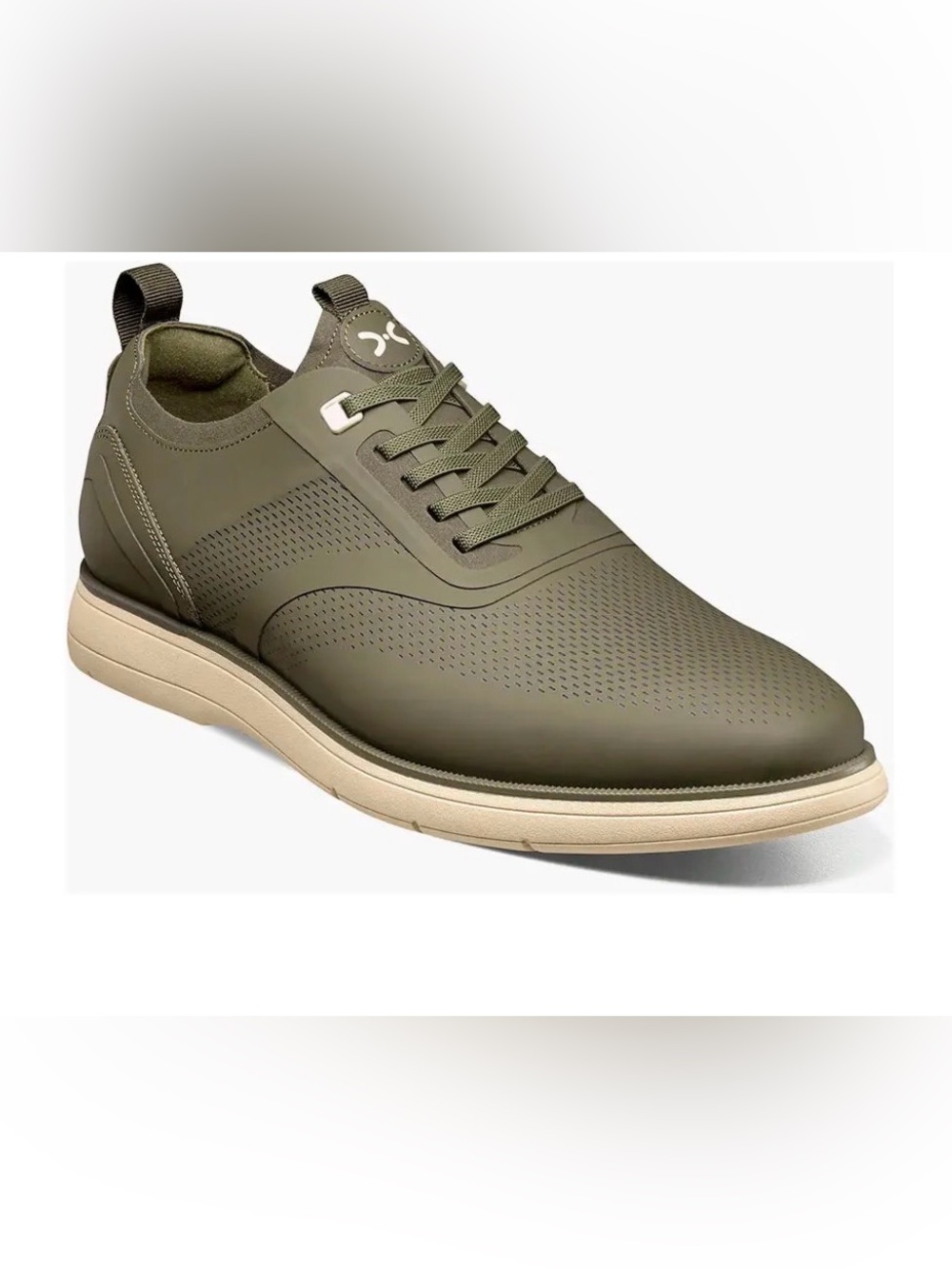 NWOT Stacy Adams Everidge Plain Toe Sneaker Comfortable Olive Mens